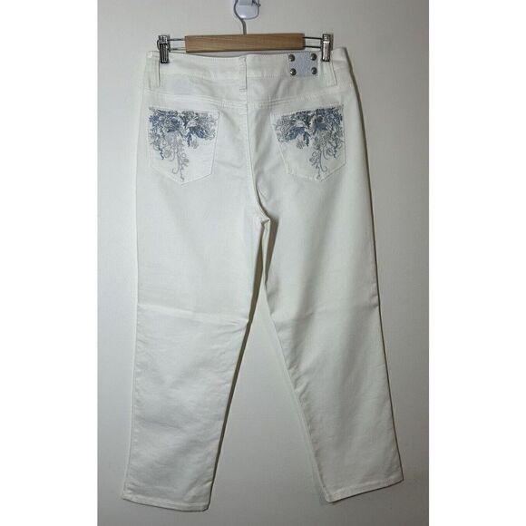Style & Co. Straight Leg Denim Jeans Women's Size 8 White 5-Pocket High Rise - Picture 1 of 5
